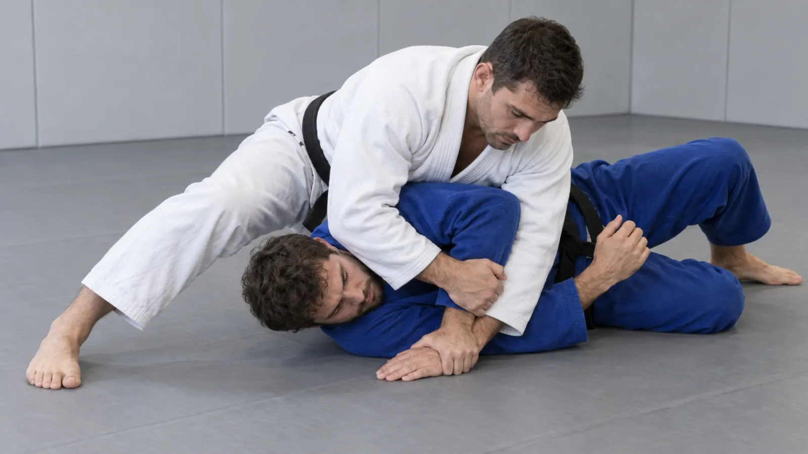 The americana figure-four grip with the opponent’s elbow pinned to the mat before the rotation begins.