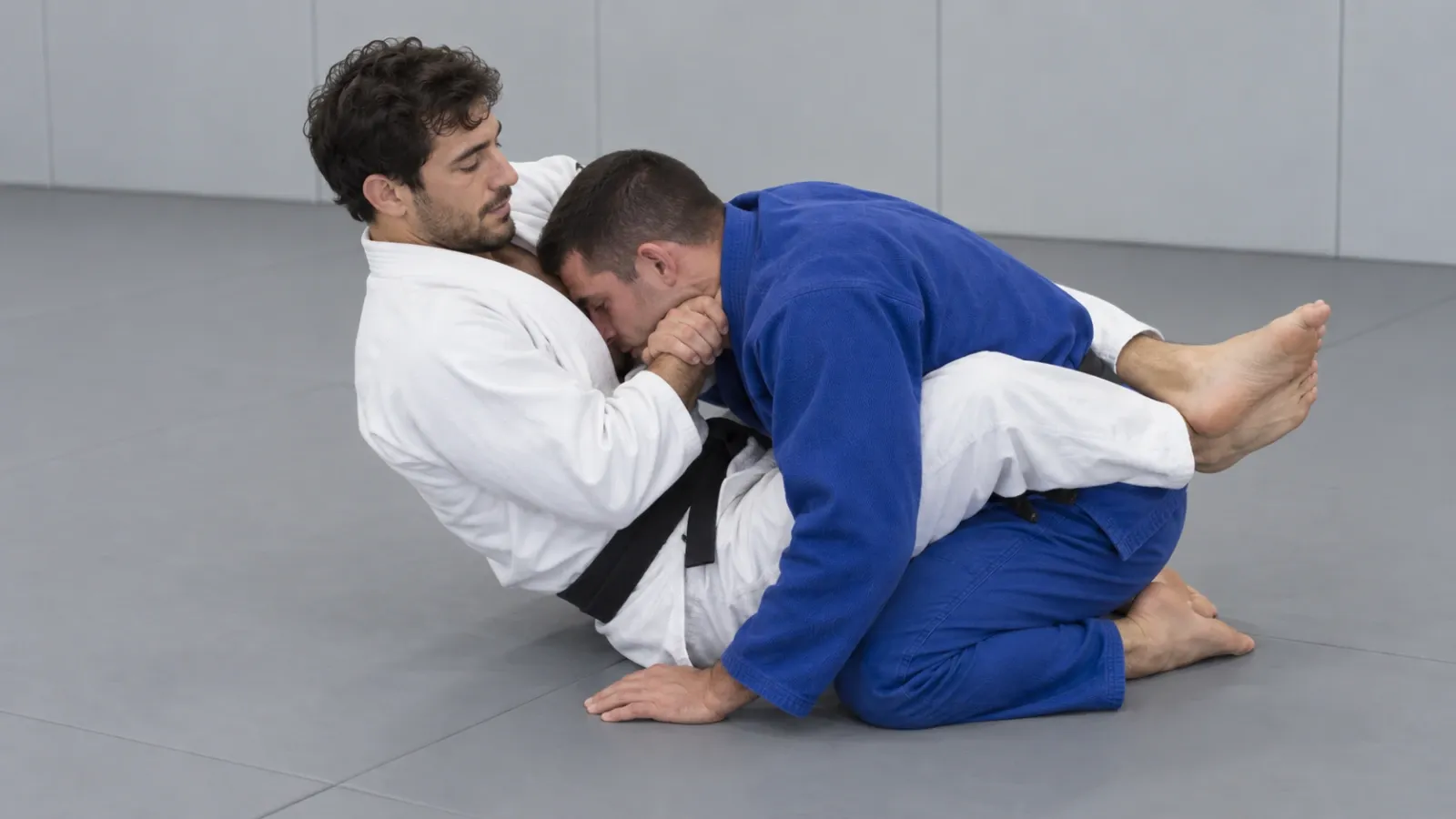 The guillotine with the forearm blade on the side of the neck and the elbow kept high and tight.
