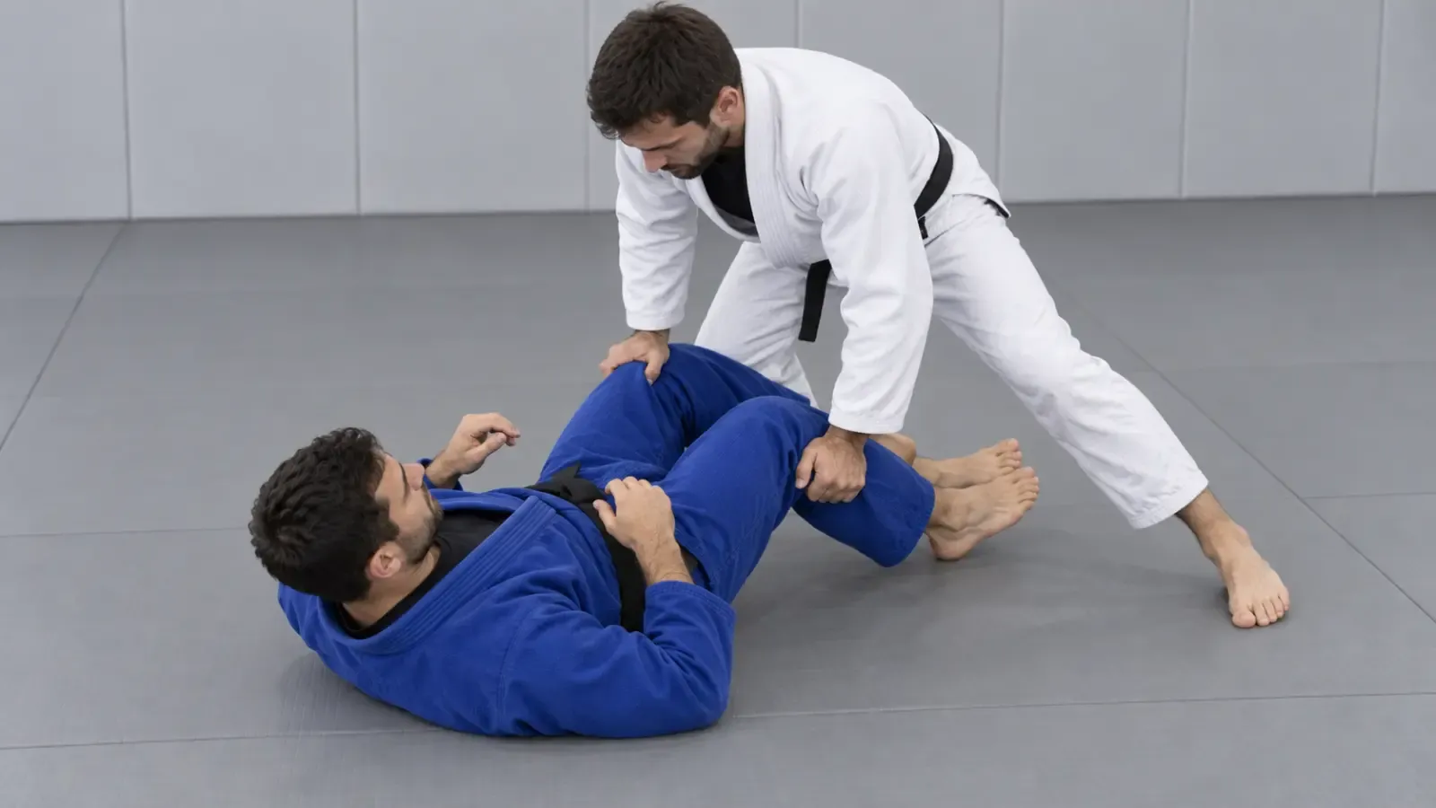 The opponent’s legs pushed across their own body so their feet no longer point at the passer.